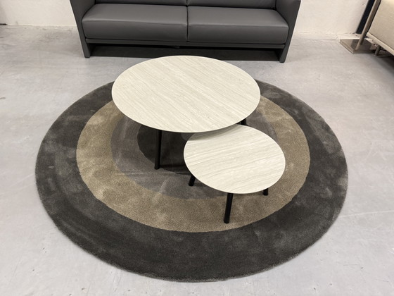 Image 1 of Leolux Rolan Coffee Table Set Ceramic Strata Argentum