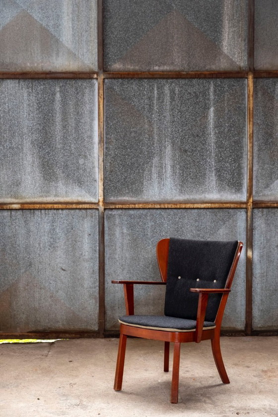 Image 1 of Poltrona Canada Lounge di Christian E. Hansen, prodotta da Fritz Hansen, 1944, Danimarca.