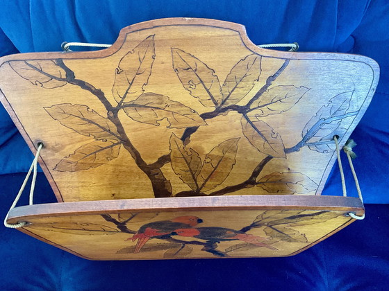 Image 1 of Porte courrier art déco , objet signé , bois . 