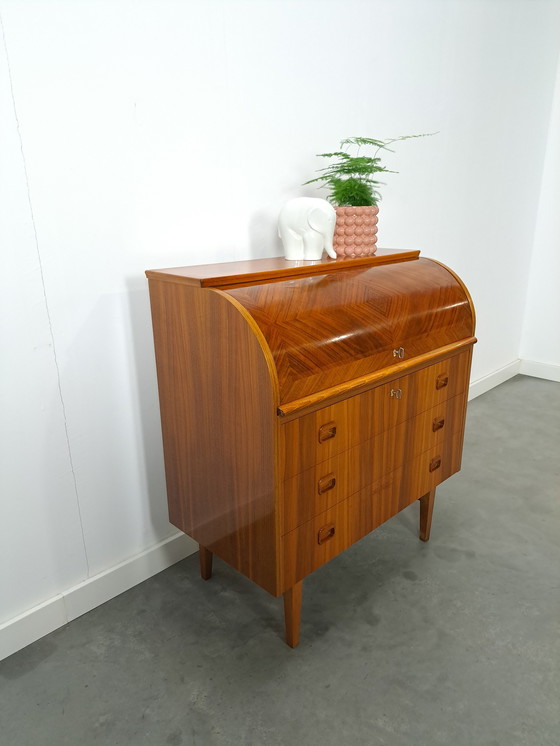 Image 1 of Bureau secret suédois avec tiroirs, bureau scandinave
