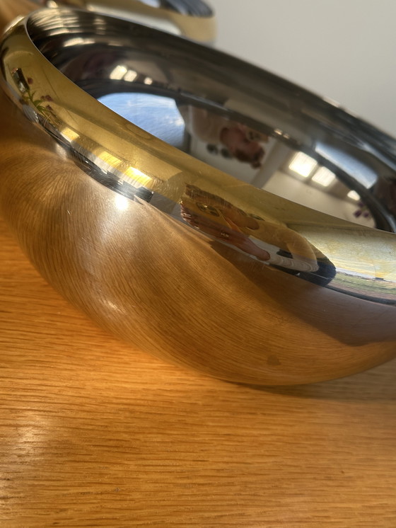 Image 1 of 2 insalatiere vintage Alessi - Acciaio inossidabile argento e oro