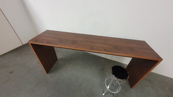 Image 1 of Tavolo da bar di design in legno di noce, tavolo in multistrato impiallacciato HPL