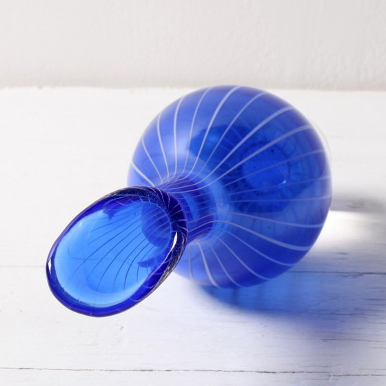 Image 1 of Mid-Century Modern Blue Art Glass Vase: Jan Johansson Orrefors, Sweden