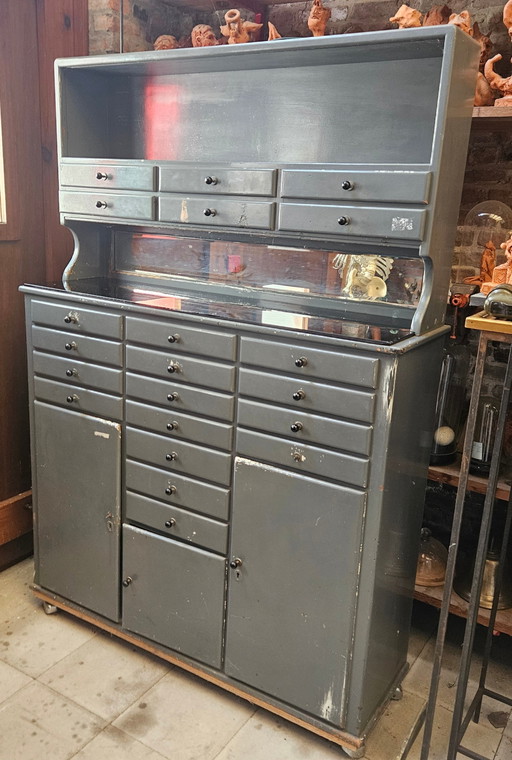 Mid-century wooden dentist's cabinet