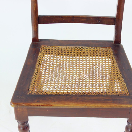 Image 1 of Chaise en bois et en rotin, Tchécoslovaquie, années 1910