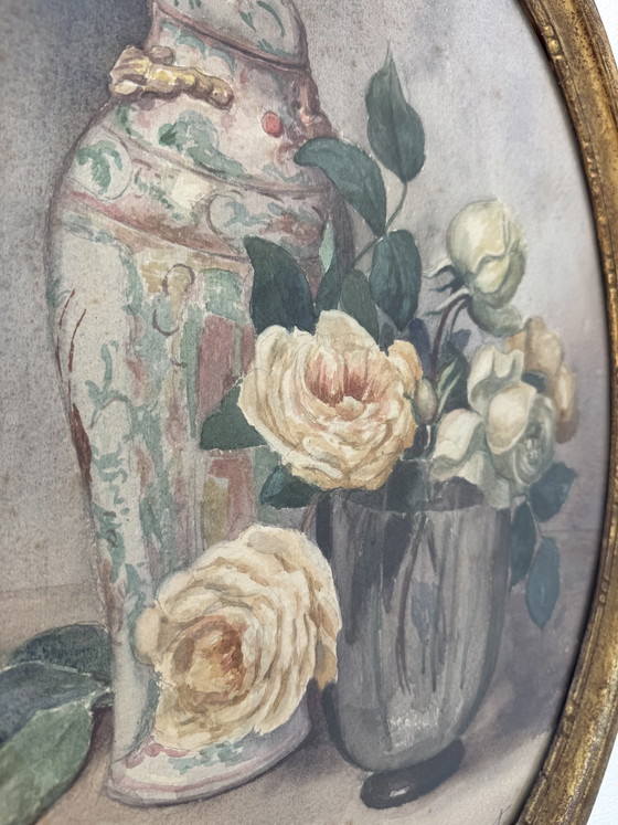 Image 1 of Watercolor Still Life in Antique Style by Julia Convert