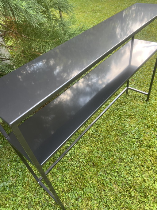 Huisarts "Fari" bijzettafelplank - Zwart, 120 x 24 x 85 cm