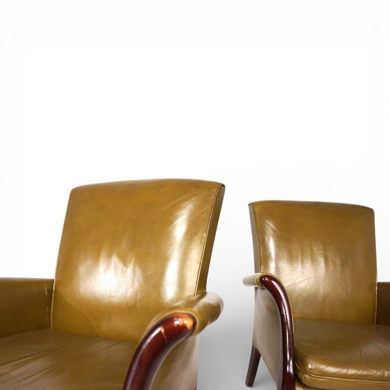 Image 1 of Zwei moosgrüne Froxfield-Ledersessel von Parker Knoll, 1960