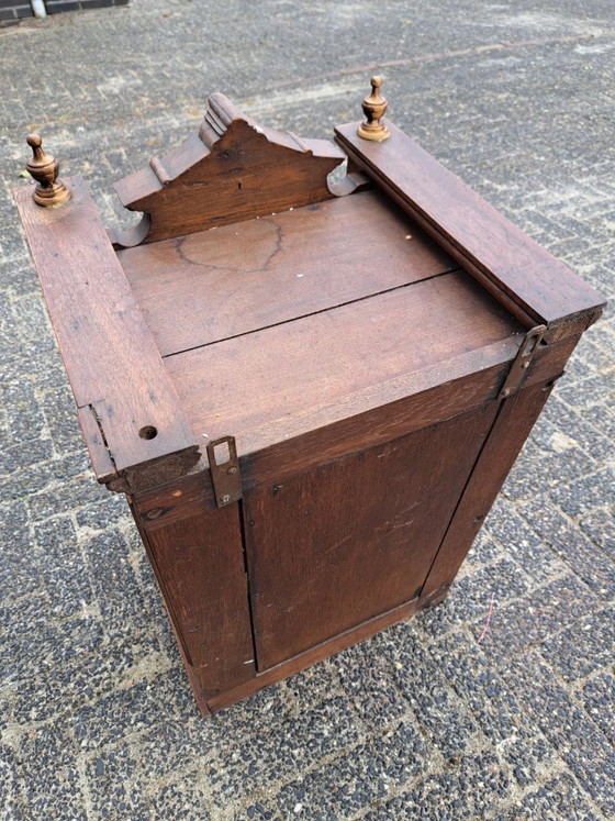 Antique Wooden Wall Cabinet with Mirror – Glass (photo 6 of 9)