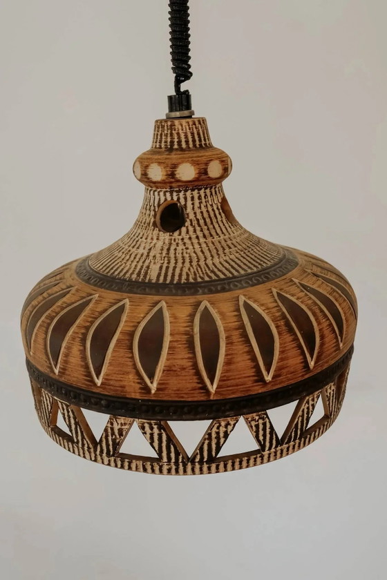 Vintage keramische hanglamp uit Denemarken, jaren 70. – Hanglampen, Porselein (photo 2 of 9)