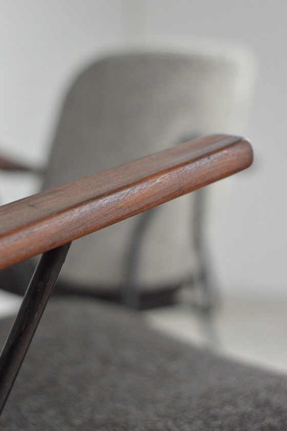 Image 1 of Set of 2 Reupholstered Armchairs by Gijs Van Der Sluis