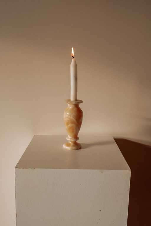 Vintage-Kerzenständer aus Alabaster