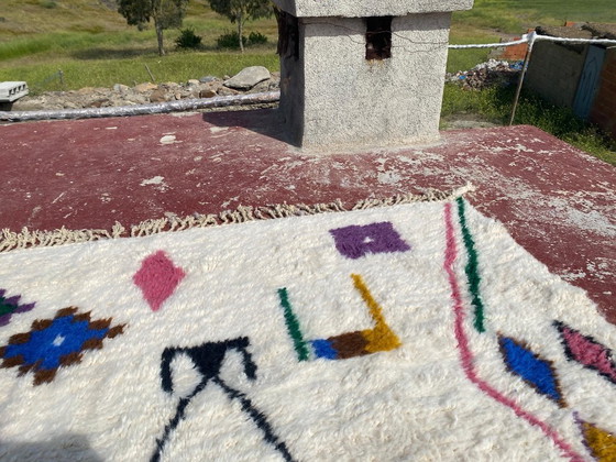 Image 1 of Authentiek Beni Ouarain tapijt 300x200 cm – Handgemaakt Marokkaans wollen tapijt – Minimalistisch Berbers tribaal ontwerp