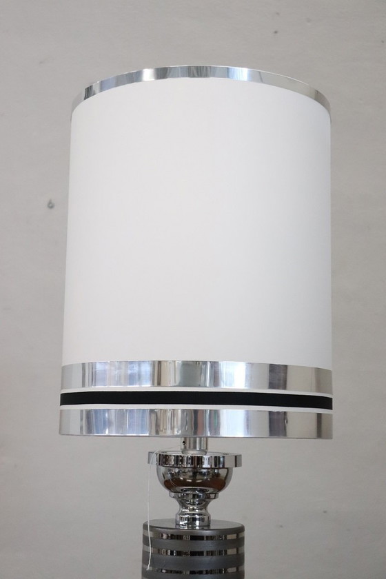 Image 1 of Lampe de table en céramique et chrome, Italie, années 1970