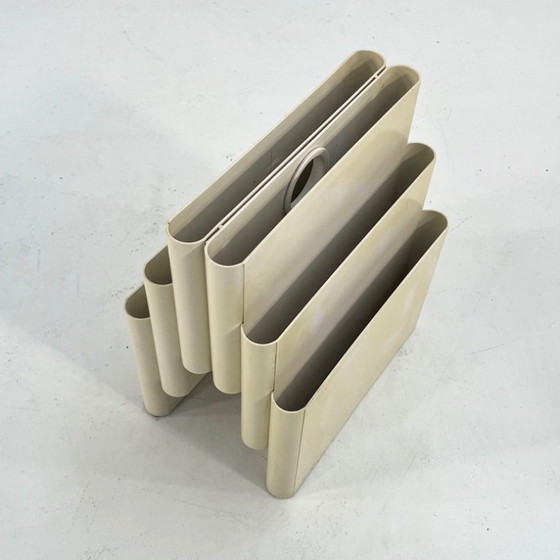 Image 1 of Witte tijdschriftenhouder van Giotto Stoppino voor Kartell, jaren 70.