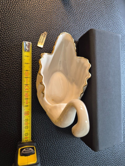 2 piccoli cigni - statuette in porcellana - Lenox USA, con finiture dorate