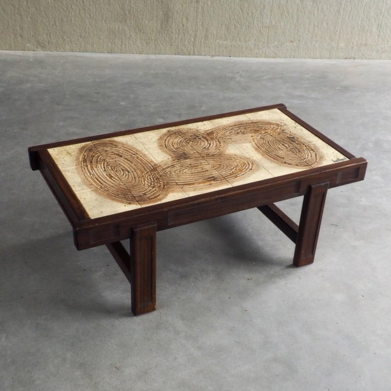 Couchtisch mit Fliesen im Mid-Century-Stil von Jean D’Asti – Jean D'Asti, Couchtische, Wood (photo 7 of 12)