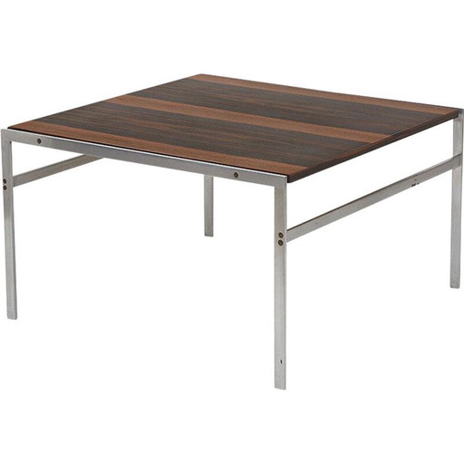 Tavolino vintage in acciaio spazzolato di Preben Fabricius e Jorgen Kastholm per Bo-Ex, Danimarca 1960