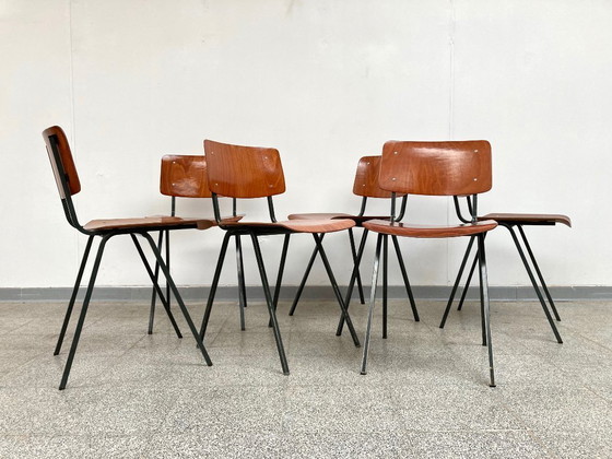 Image 1 of Set van 4 vintage F6 Eromes Marko Holland eetkamerstoelen