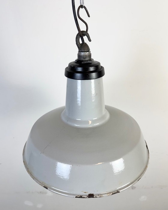Image 1 of Suspension industrielle en émail gris, années 1960