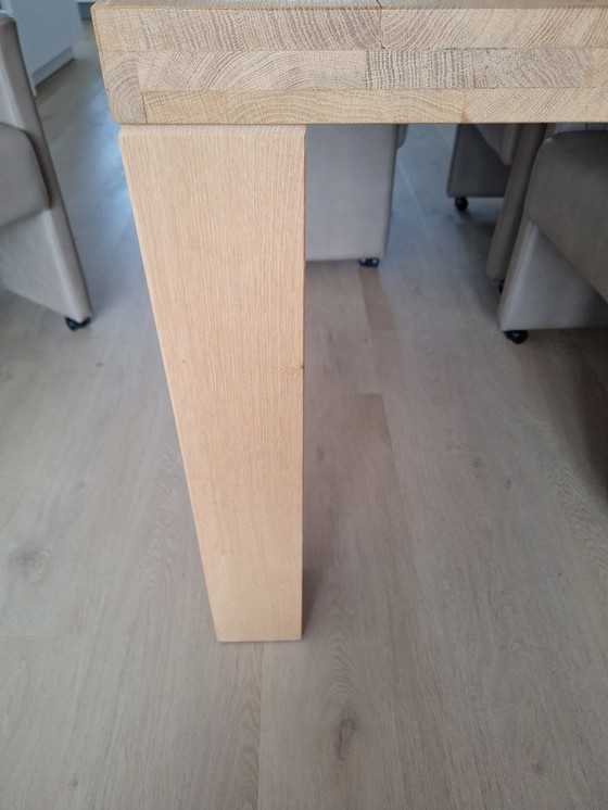 Image 1 of Mesa de comedor de roble claro rústico macizo