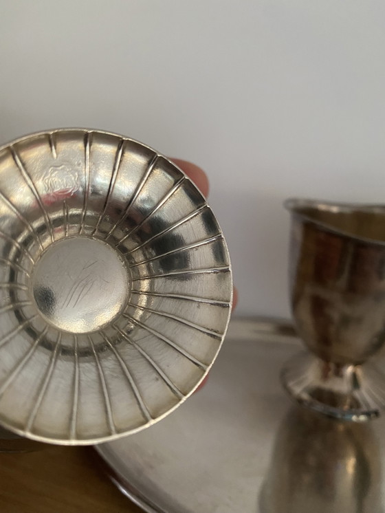 Image 1 of Zwaar verzilverde vintage Douwe Egberts suiker en melk set