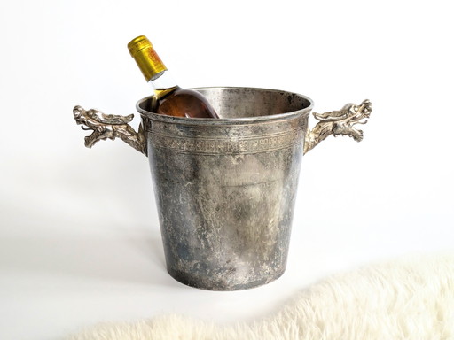 Champagne Cooler | Silver Plate Ice Bucket | Vintage