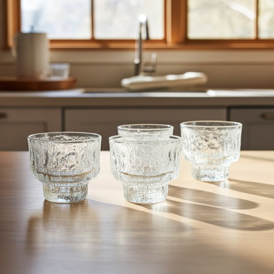Image 1 of Vasos de vidrio de corteza Iittala Tapio Wirkkala - juego de 4