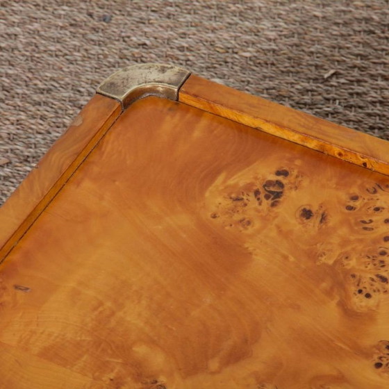 Image 1 of Salontafel van wortelhout en messing, toegeschreven aan Willy Rizzo, 1970.