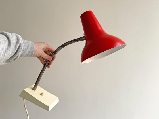 1x Lampada da scrivania grande in stile Mid-Century, rossa. – SIS, Lampade da scrivania, Metal (photo 3 of 8)