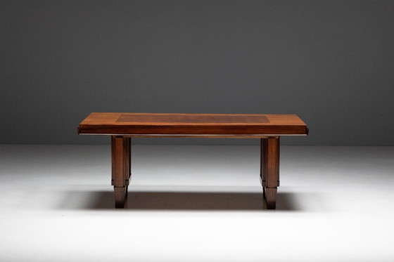 Image 1 of Art-Deco-Esstisch aus Parkett – 1930er Jahre