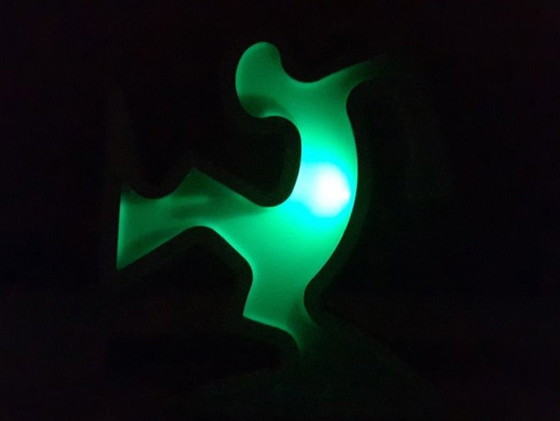 Image 1 of Keith Haring La Linea Lampada Osvaldo Cavandoli Argento (Nuovo in confezione originale)