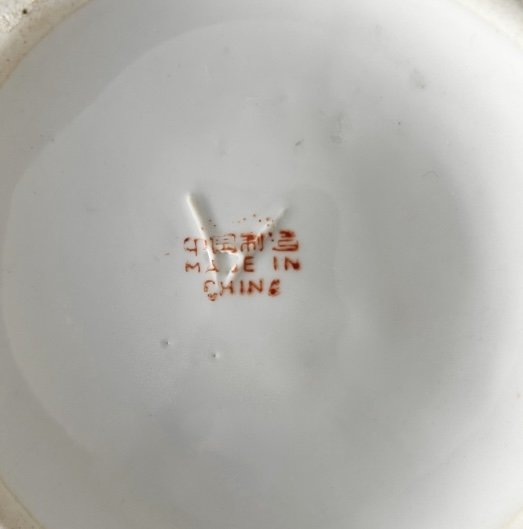 Image 1 of Chinese hand-painted porcelain vase XL flowers vintage 1960s