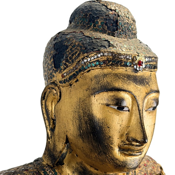 Buda Real de Mandalay – Mosaico Monumental de Thayo y Vidrio – Myanmar ca. 1900 – Esculturas (photo 3 of 11)