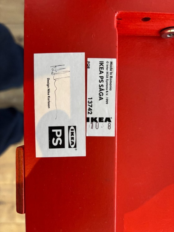 Image 1 of Ikea PS 1999 Sedie Rosse Set di 4