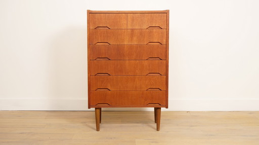 Commode danoise vintage | Teck | 6 tiroirs | 106 cm