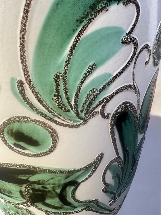 Image 1 of Scheurich Mod.284-53 - large vintage floor vase with deer motif, ceramic, 60s/70s