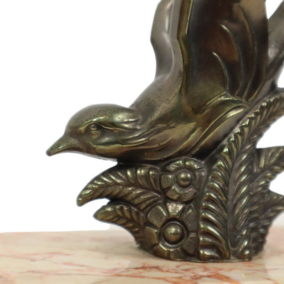 Image 1 of Art Deco Swallows Bookends