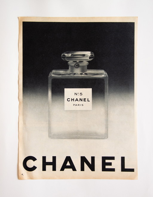 Original Vintage Chanel No. 5 Advertisement Poster 1960 / Unframed / 35x25.5cm / 13.8x10in / Good Condition / No Reprint