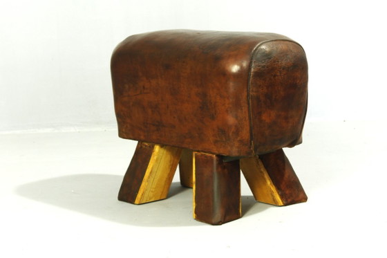 Image 1 of Leather Gymnastics Pommel Horse 1950s