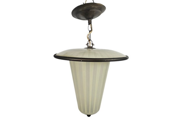 Image 1 of pendant lamp - brass - copper - lantern lamp - 1950s