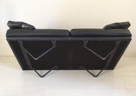 Image 1 of Durlet Cornelius blauw lederen bank, model jaren 80