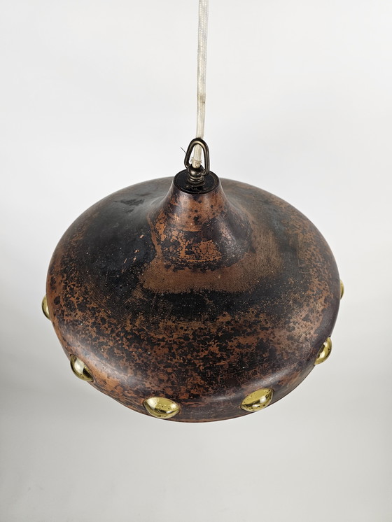 Image 1 of Lámpara colgante cobre y cristal ámbar de Nanny Still