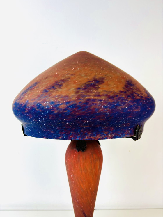 Image 1 of Französische Jugendstil-Pilzlampe pate de verre