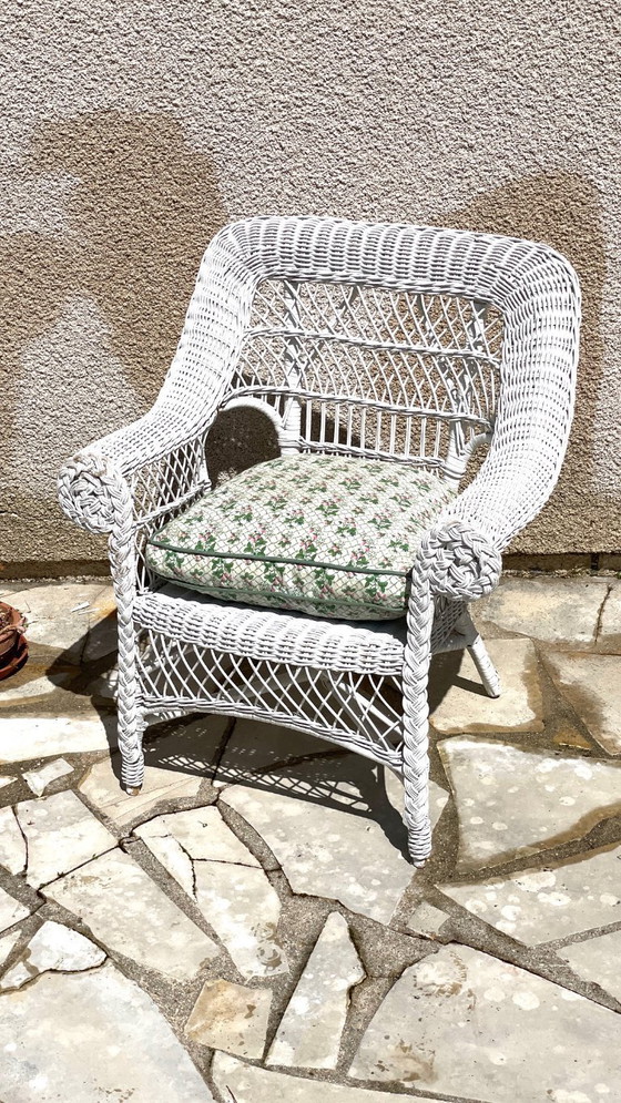 Image 1 of Vintage Rattan Kids Armchair