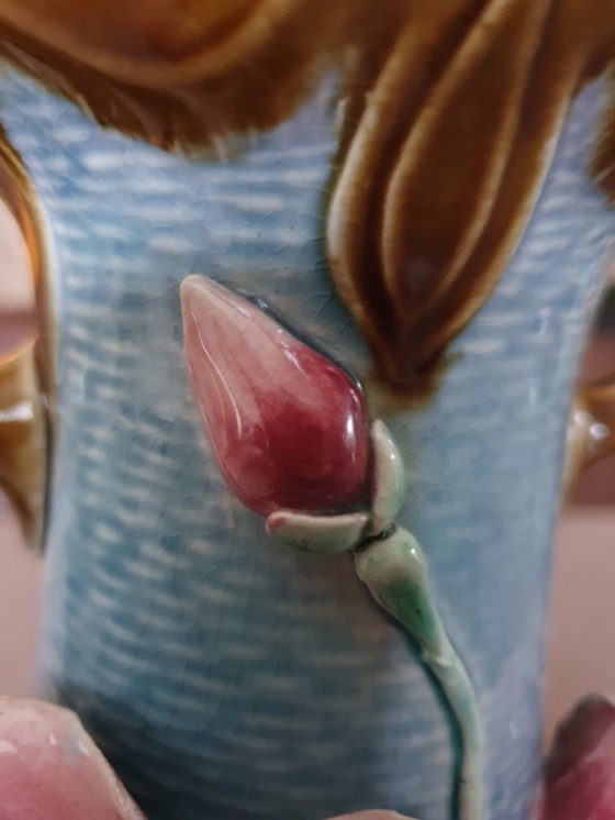 Image 1 of Art Nouveau vase ca. 1900 - relief rose - 27 cm