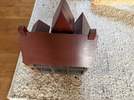 Image 1 of Handgemaakt miniatuur poppenhuis / decoratief houten huis