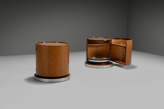 Image 1 of Set of Round Wooden Dry Bars by Mario Sabot, Italy 1970s