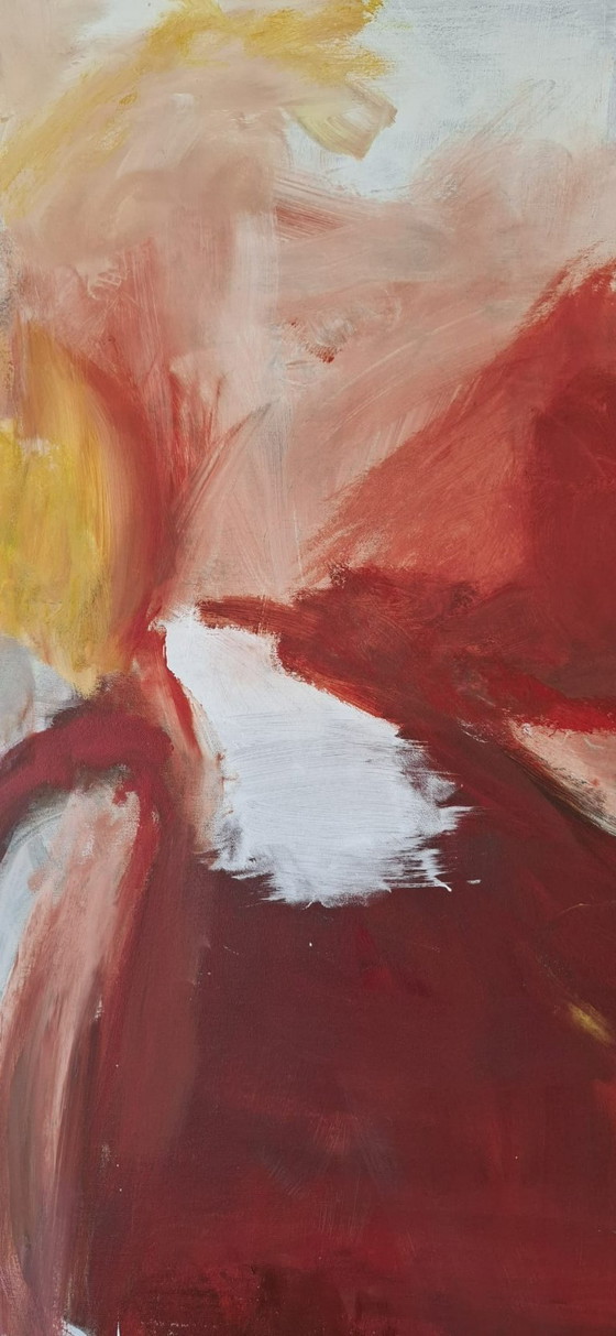 Image 1 of Large original abstract painting | Acrylic on canvas | 170 × 150 cm | Warm earth tones