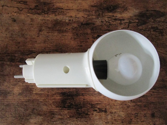 Image 1 of Lampe à douille rétro en métal blanc, massive.